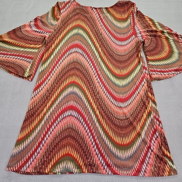 Camille & Co Women's Size XL Geometric Boho Blouse Bell Sleeve Fairycore Y2K - Picture 7 of 14